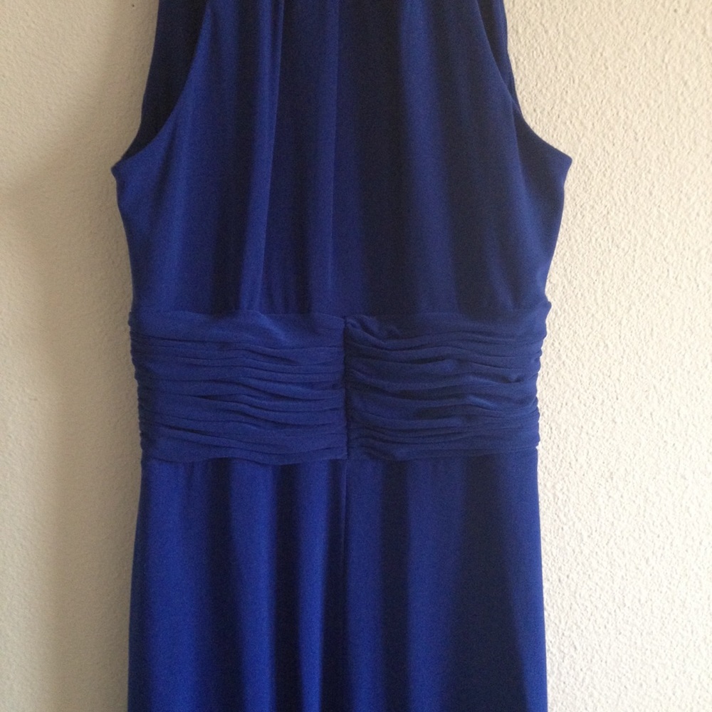 Jones Wear Halter Fit Flair Occasions Blue Dress 8 - Picture 4 of 7